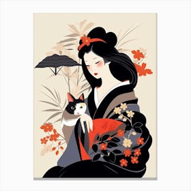 Geisha Japanese Style Illustration 11 Canvas Print