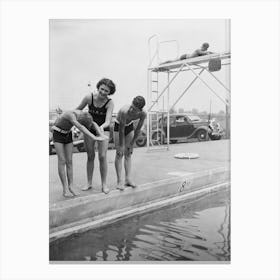 Learning To Swim, Vintage Canvas Print