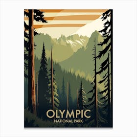 Olympic National Park Vintage Travel Poster 8 Canvas Print