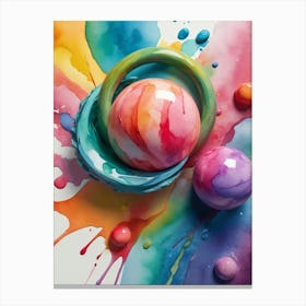 Colorful Paint Splashes Canvas Print