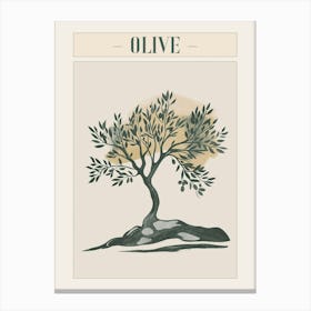 Olive Tree Minimal Japandi Illustration 2 Poster Canvas Print