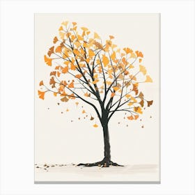 Ginkgo Tree Pixel Illustration 2 Canvas Print