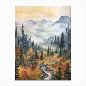 Autumn Forest Landscape Banff National Park Canada 2 Canvas Print