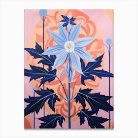 Larkspur 3 Hilma Af Klint Inspired Pastel Flower Painting Canvas Print