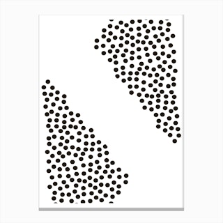Black Top and Bottom Polka Dots Canvas Print