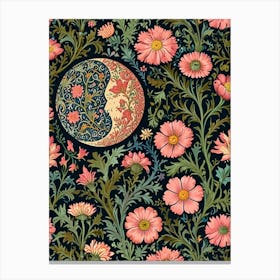 William Morris Moon And Flowers 15 Canvas Print