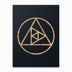 Abstract Geometric Gold Glyph on Dark Teal n.0021 Canvas Print