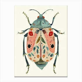 Colourful Insect Illustration June Bug 14 Canvas Print