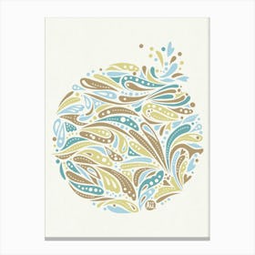 Groovy Splash [summer blue / yellow] 1 Canvas Print