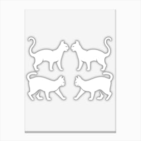 Silhouetted Symmetry: A Cat’s Tale Canvas Print