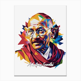 Mahatma Gandhi 02 Portrait WPAP Pop Art Canvas Print