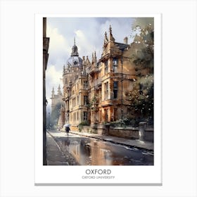 Oxford University 7 Watercolor Travel Poster Canvas Print