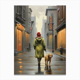 'Dog Walking' art print Canvas Print