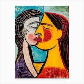 Kiss loving couple Canvas Print