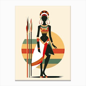 African Tribal Woman: Minimalist Aura Canvas Print