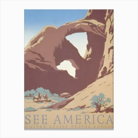 See America Vintage Tourism Poster Canyon Canvas Print