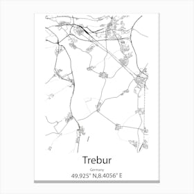 Trebur,Germany Minimalist Map Canvas Print