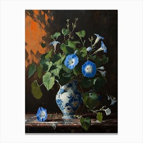 Baroque Floral Still Life Morning Glory 3 Canvas Print