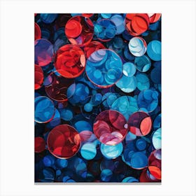 Red, Blue, And White Circles Canvas Print