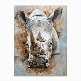 Watercolour Rhino 3 Canvas Print