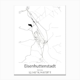 Eisenhuttenstadt,Germany Minimalist Map Canvas Print