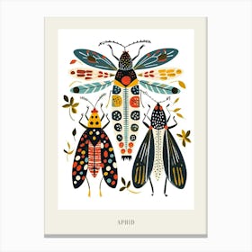 Colourful Insect Illustration Aphid 6 Poster Canvas Print