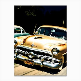 Old Cars On The Road Canvas Print