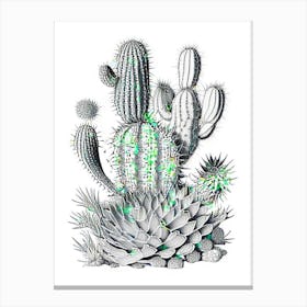 Notocactus Cactus William Morris Inspired 2 Canvas Print
