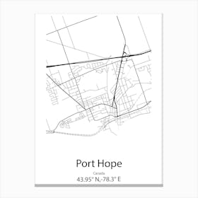 Port Hope,Canada Minimalist Map Canvas Print