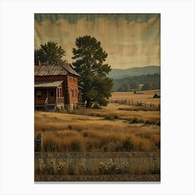 Barn On The Prairie Canvas Print