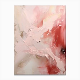 Pink And White, Abstract Raw Painting 0 Canvas Print
