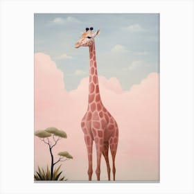Playful Illustration Of Giraffe For Kids Room 1 Canvas Print