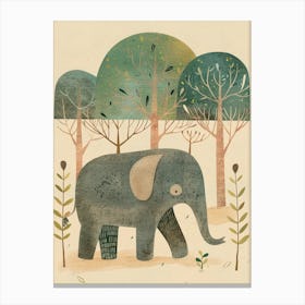 Elephant In The Woods Canvas Print