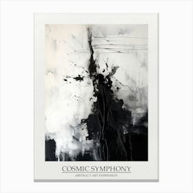 Cosmic Symphony Abstract Black And White 5 Poster Canvas Print