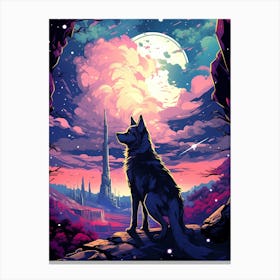 Wolf In The Moonlight 1 Canvas Print