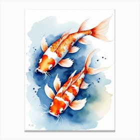 Koi Fish Watercolor Painting (16) Canvas Print