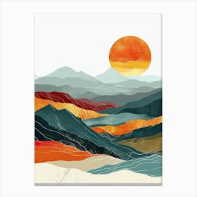 Sunset In The Mountains, Sweden Canvas Print