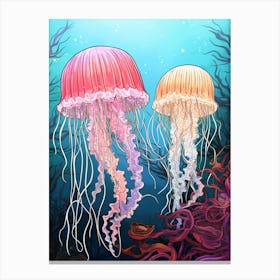 Sea Nettle Jellyfish Illustration 5 Canvas Print