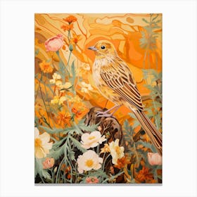 Yellowhammer 3 Detailed Bird Painting Canvas Print