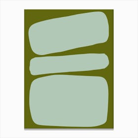 Abstract Bauhaus Shapes 3 Green & Seafoam Canvas Print