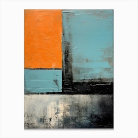 Orange And Teal Abstract Painting 2 Canvas Print