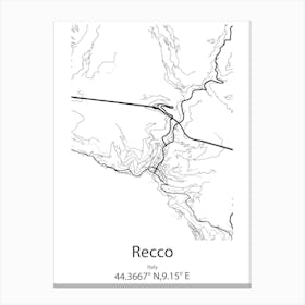 Recco,Italy Minimalist Map Canvas Print