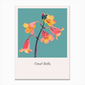 Coral Bells 2 Square Flower Illustration Poster Canvas Print
