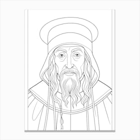Line Art Inspired By The Arnolfini Portrait 3 Canvas Print