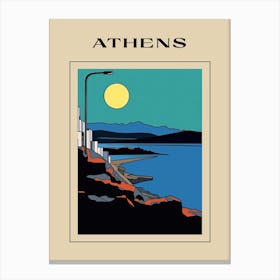 Minimal Design Style Of Athens, Greece 3 Poster Canvas Print