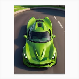 Green Sports Car Canvas Print