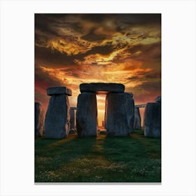 Sunset At Stonehenge 1 Canvas Print