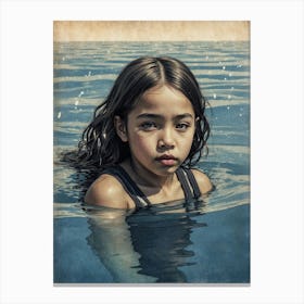 Girl In The Water 2 Canvas Print