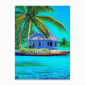 Ambergris Caye Belize Pointillism Style Tropical Destination Canvas Print
