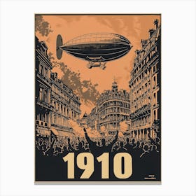 Aihrgdesign A Vintage Poster Of An Early Airship Soaring Abov 3d24b4b5 7959 4216 91f0 B92a95d59d30 2 Canvas Print